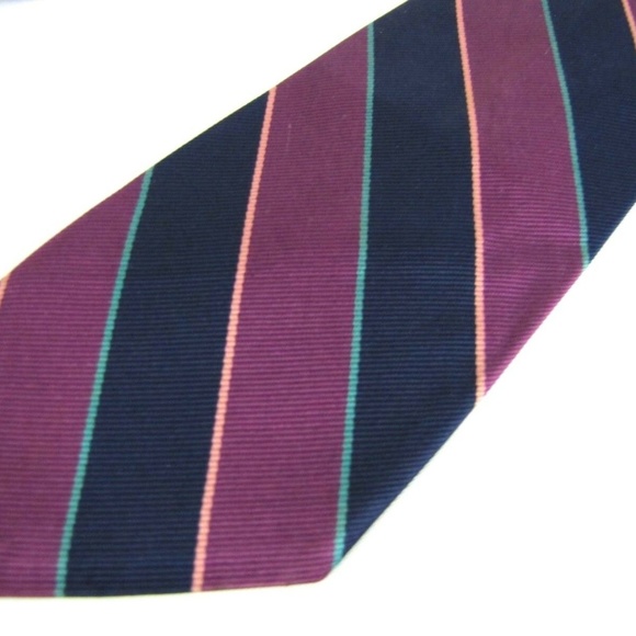 Vtg ROBERT TALBOTT Tie Argyle & Sutherland Stripe - Picture 4 of 8